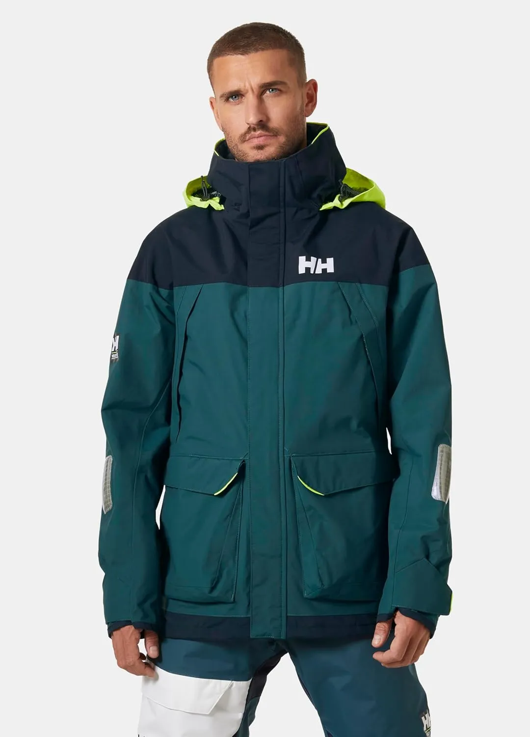 Helly-Hansen Pier 3.0 Coastal Sailing Jacket for Men - Waterproof, Windproof, and Breathable, with Packable Neon Yellow Hood