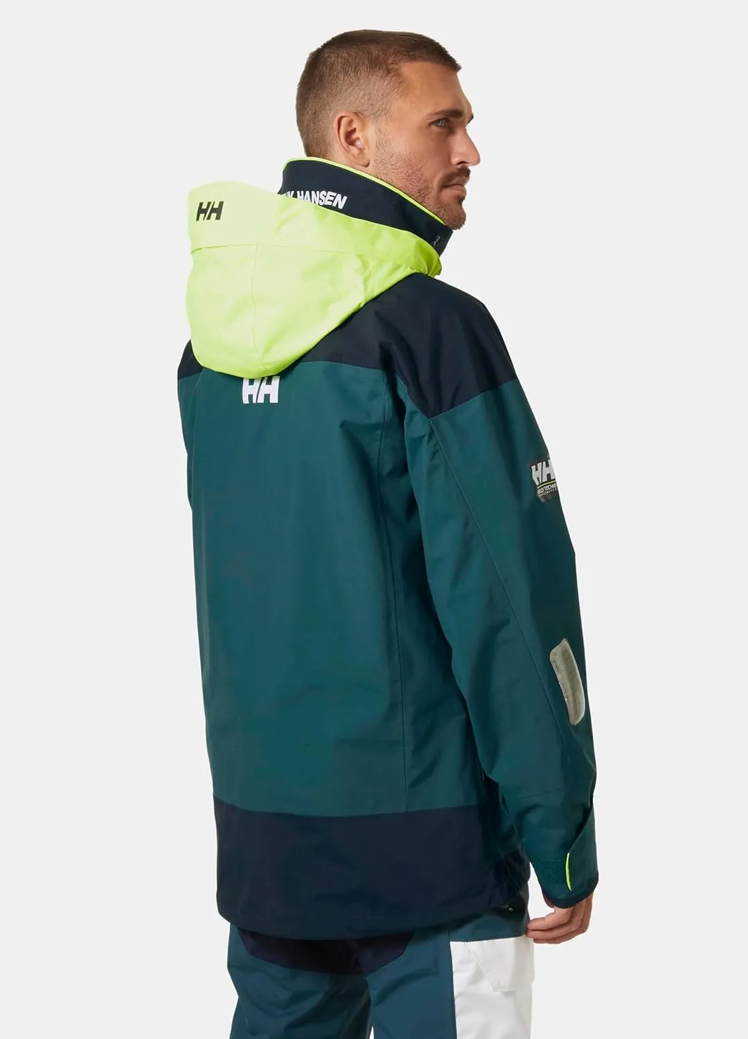 Helly-Hansen Pier 3.0 Coastal Sailing Jacket for Men - Waterproof, Windproof, and Breathable, with Packable Neon Yellow Hood
