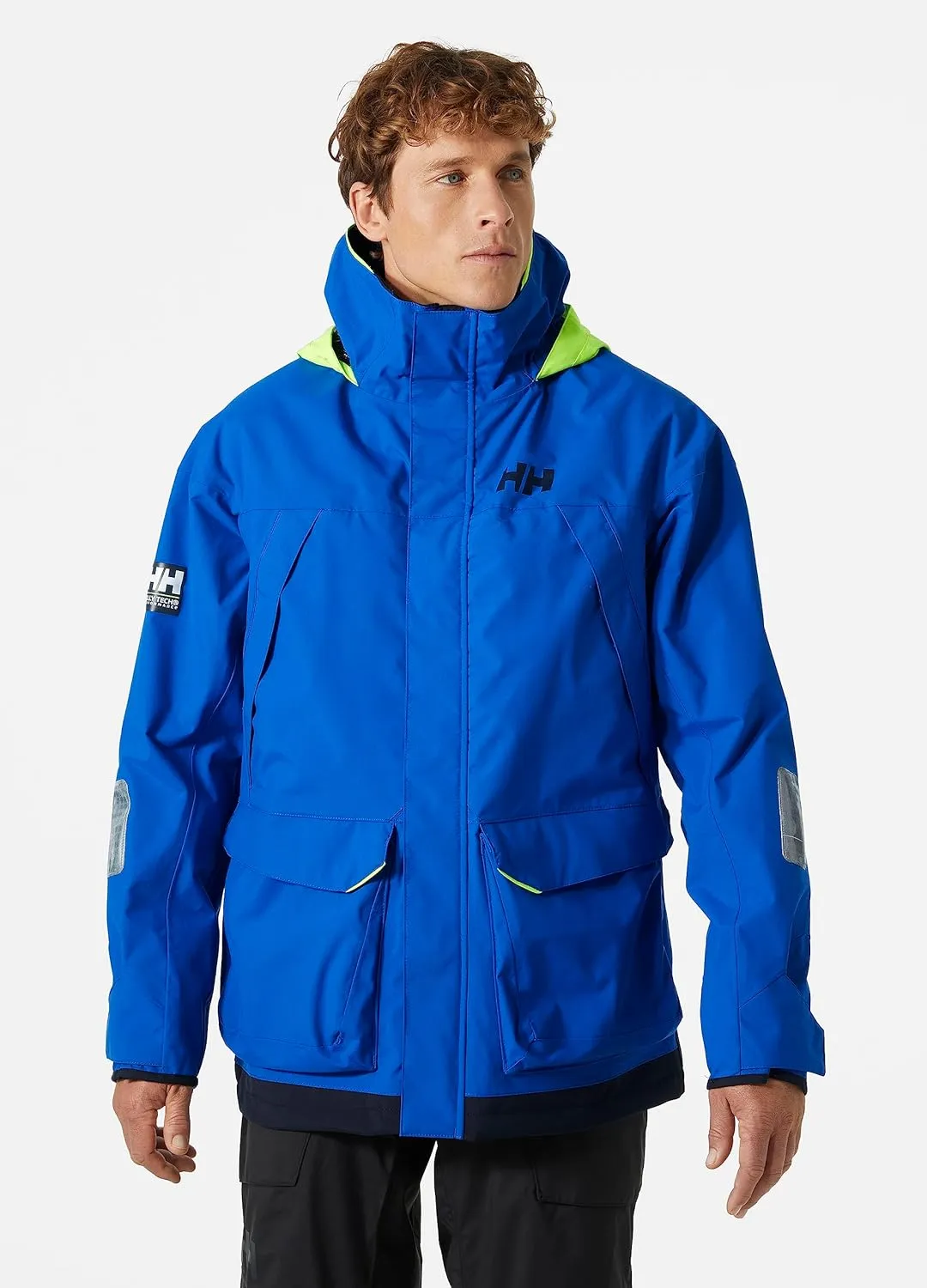 Helly-Hansen Pier 3.0 Coastal Sailing Jacket for Men - Waterproof, Windproof, and Breathable, with Packable Neon Yellow Hood