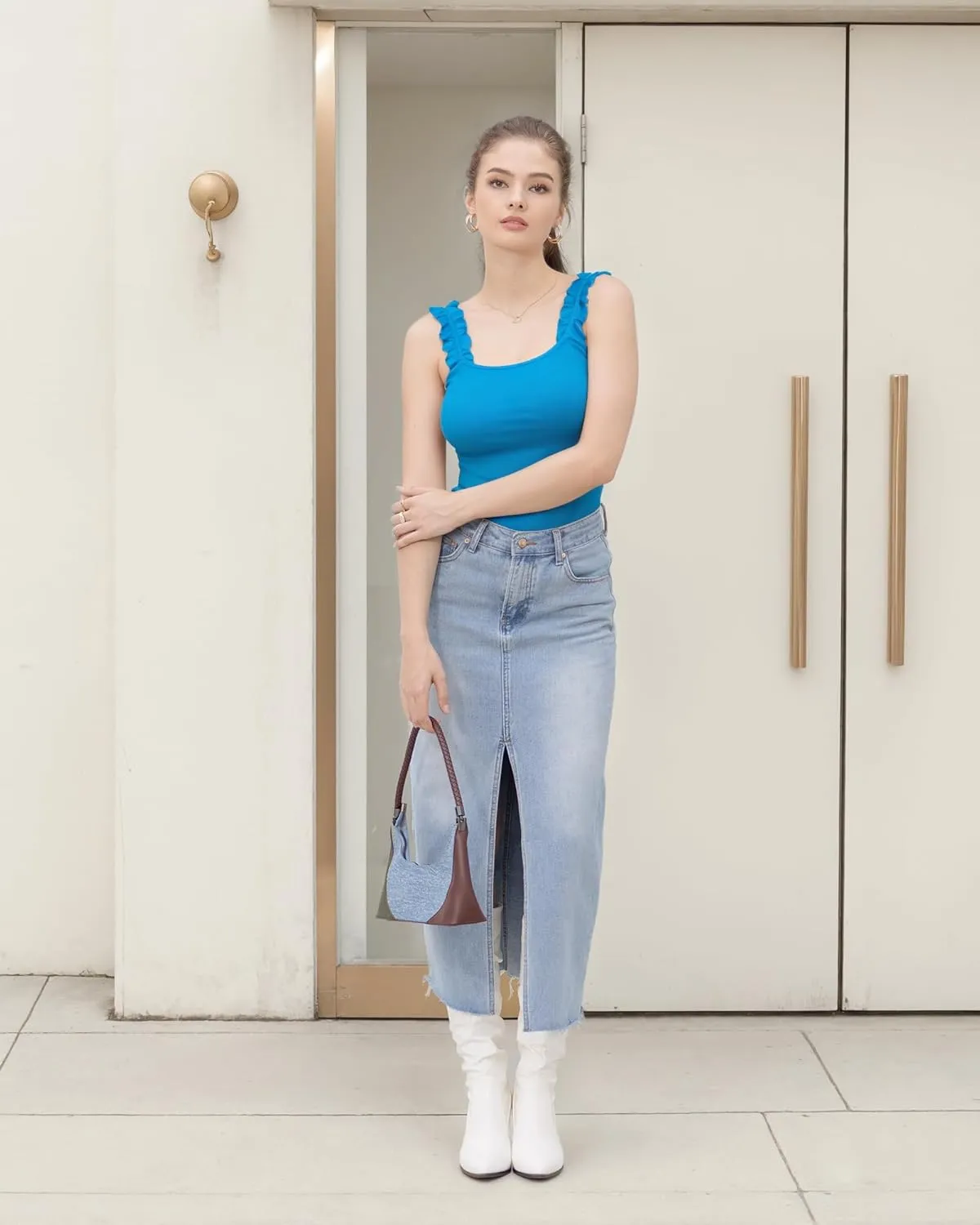 HERLOLLYCHIPS Sexy Tank Tops for Women Square Neck Ruffle Strap Ribbed Knit Tight Stretchy Sleeveless Shirts