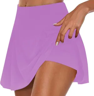 HGps8w Flowy Tennis Skirt for Women with Built-in Shorts Stretchy High Waisted Athletic Golf Skorts Skirts for Running Casual