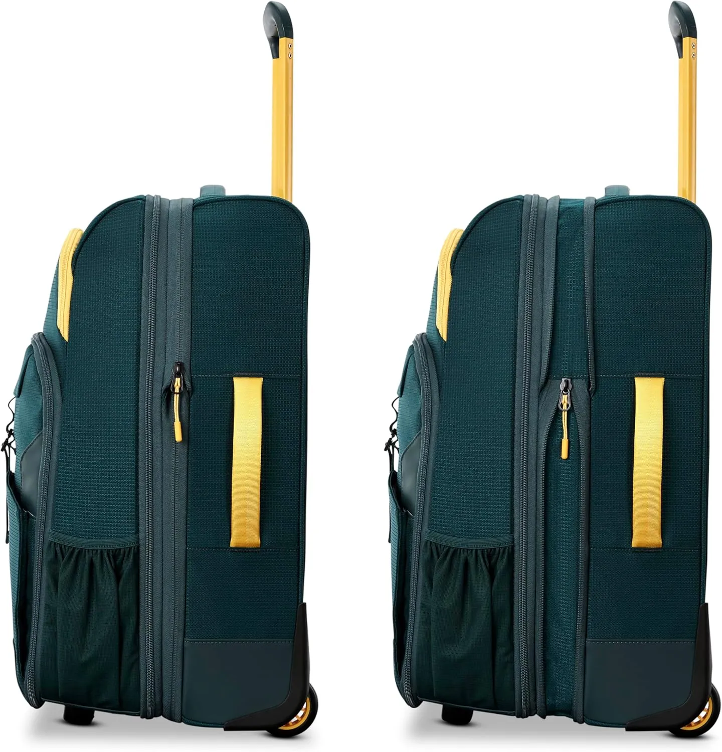 High Sierra Hi-Life 22-Inch Carry-On Wheeled Duffle - Features Smooth Rolling Wheels, WetPak Pockets, Stack-It Strap, Adjustable Handle, Fleece Pocket, Padded Laptop Sleeve, Expandable - Green/Yellow