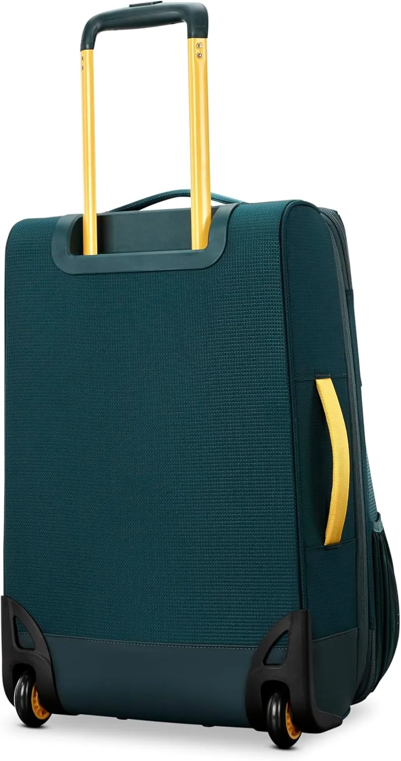 High Sierra Hi-Life 22-Inch Carry-On Wheeled Duffle - Features Smooth Rolling Wheels, WetPak Pockets, Stack-It Strap, Adjustable Handle, Fleece Pocket, Padded Laptop Sleeve, Expandable - Green/Yellow