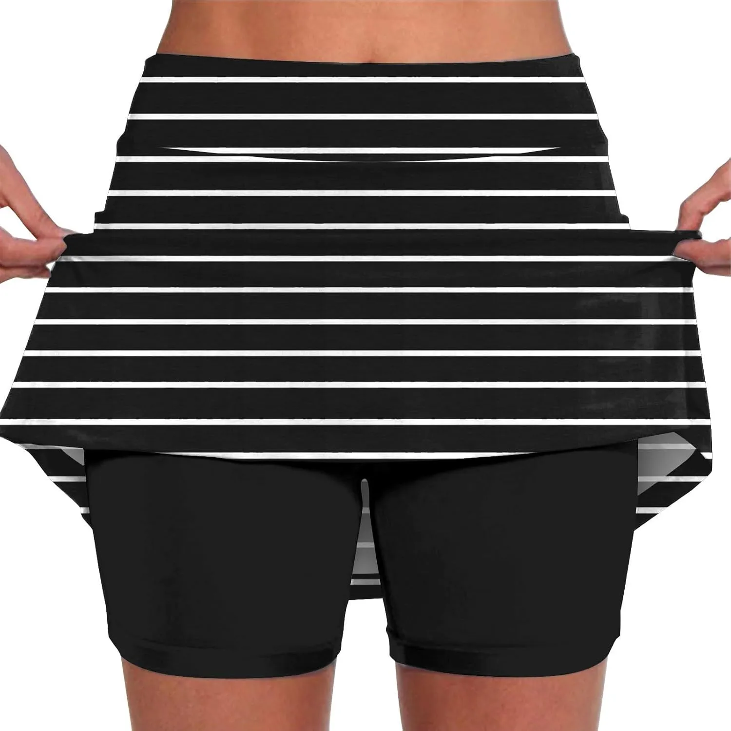 High Waisted Golf Skirts for Woman Casual Workout Tennis Mini Skirt Side Pockets Solid Summer Athletic Running Shorts Skorts