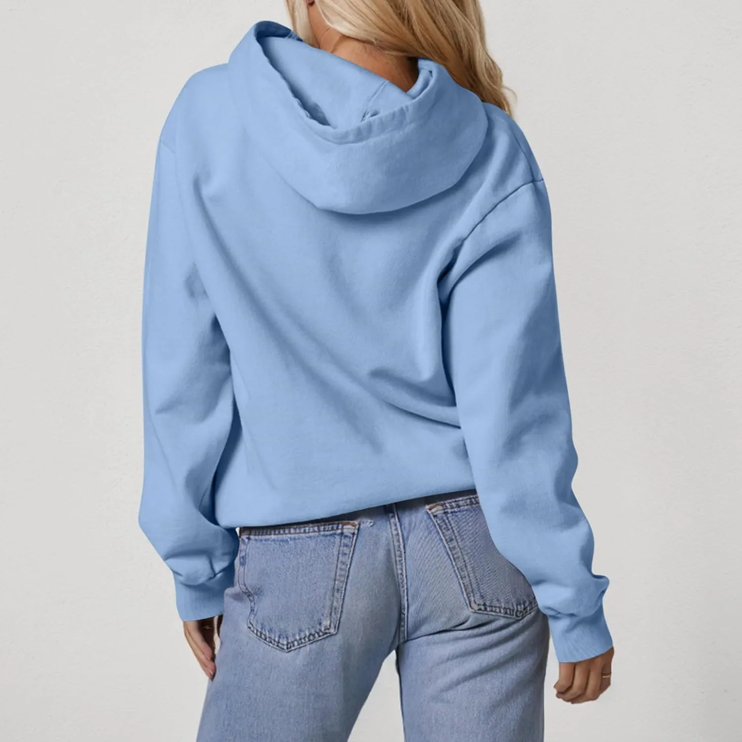 Hoodies for Women Preppy Fleece Pullover Preppy Long Sleeve Oversized Sweatshirts with Pockets Winter Sweatshirt