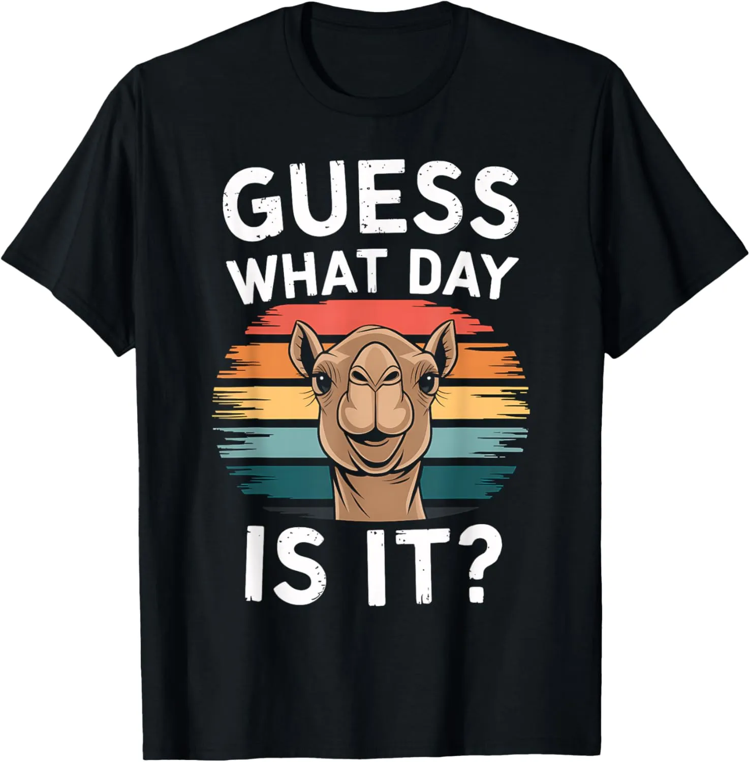 Hump Day Camel Wednesday Funny Quote Retro Vintage Sunset T-Shirt