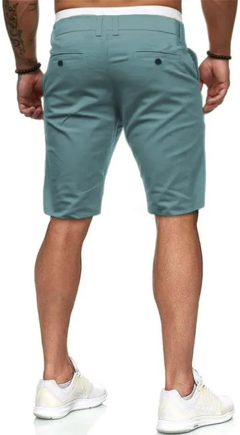 HUNGSON Mens Slim Fit Shorts Stretch Chino Short Pants