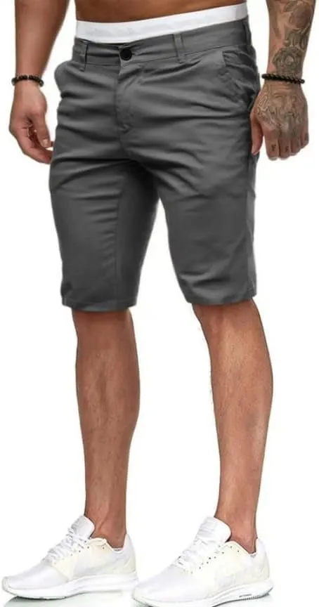 HUNGSON Mens Slim Fit Shorts Stretch Chino Short Pants