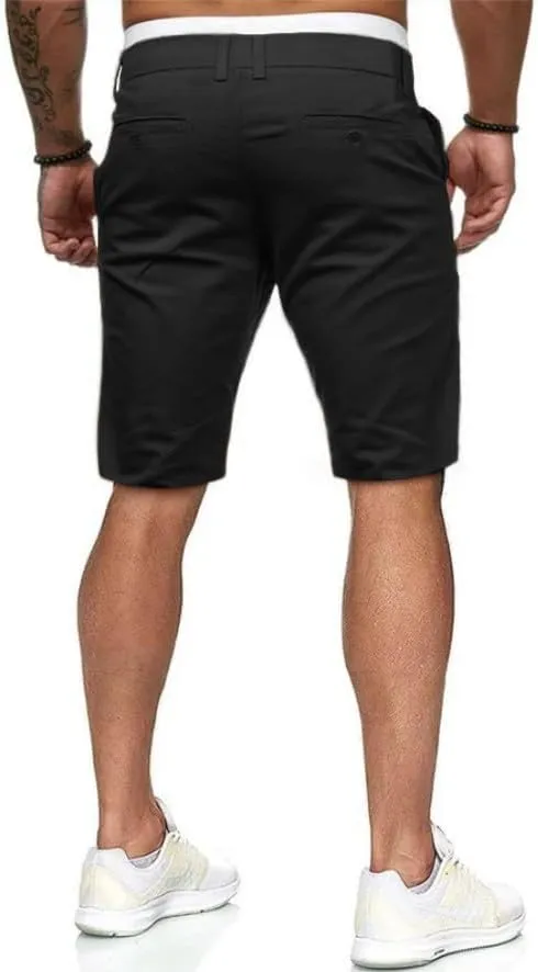 HUNGSON Mens Slim Fit Shorts Stretch Chino Short Pants