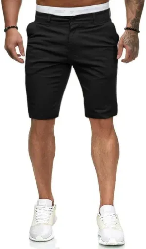 HUNGSON Mens Slim Fit Shorts Stretch Chino Short Pants