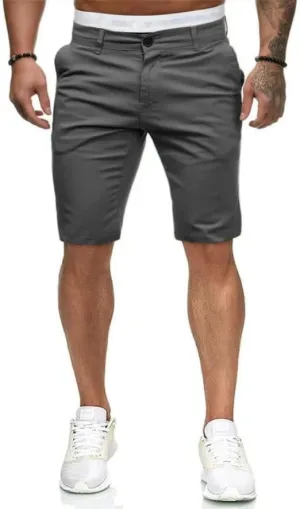 HUNGSON Mens Slim Fit Shorts Stretch Chino Short Pants