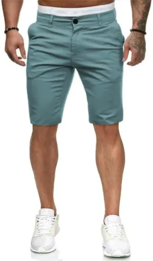 HUNGSON Mens Slim Fit Shorts Stretch Chino Short Pants