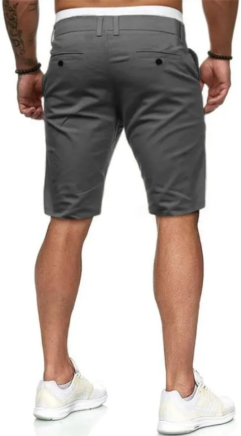HUNGSON Mens Slim Fit Shorts Stretch Chino Short Pants