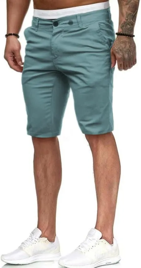 HUNGSON Mens Slim Fit Shorts Stretch Chino Short Pants