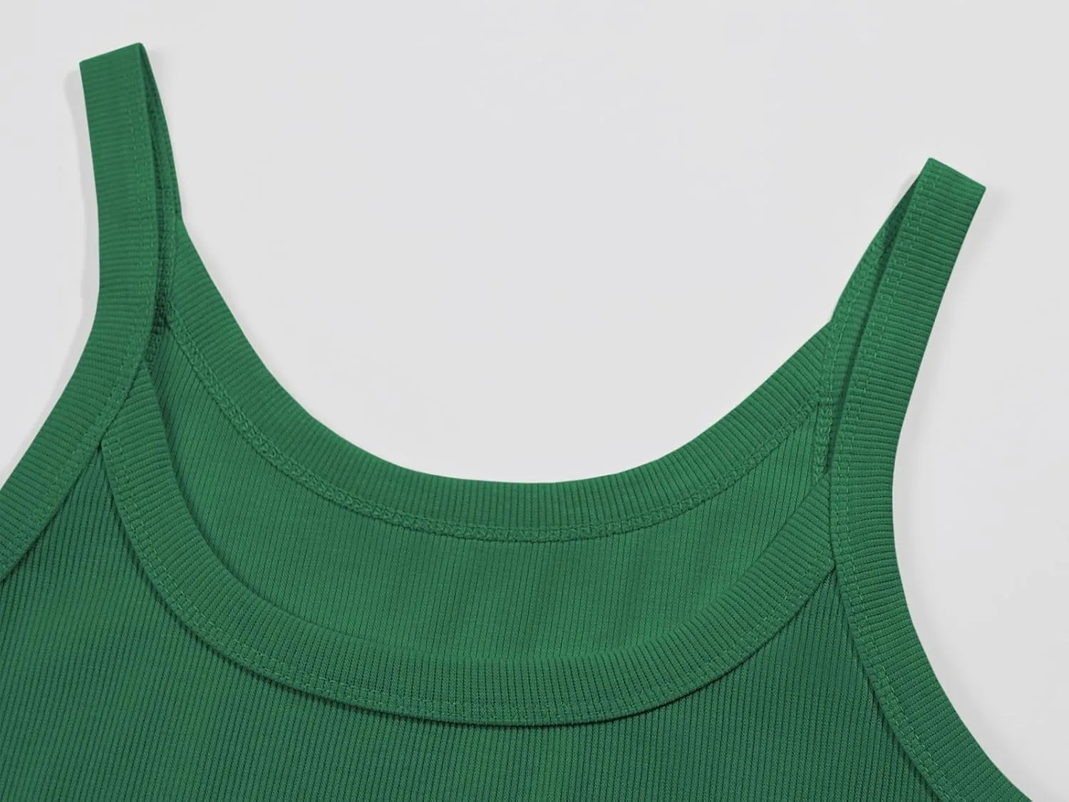Ivay Womens Scoop Neck Ribbed Knit Tank Top Sleeveless Cotton Wife Beater Camisole Shirts