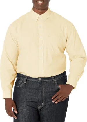 IZOD Men's Big and Tall Button Down Long Sleeve Stretch Performance Solid Shirt