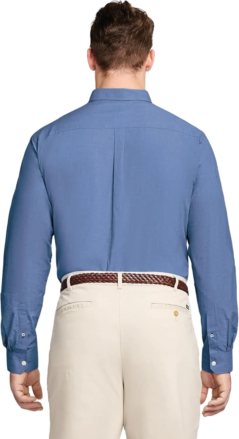 IZOD Men's Big and Tall Button Down Long Sleeve Stretch Performance Solid Shirt