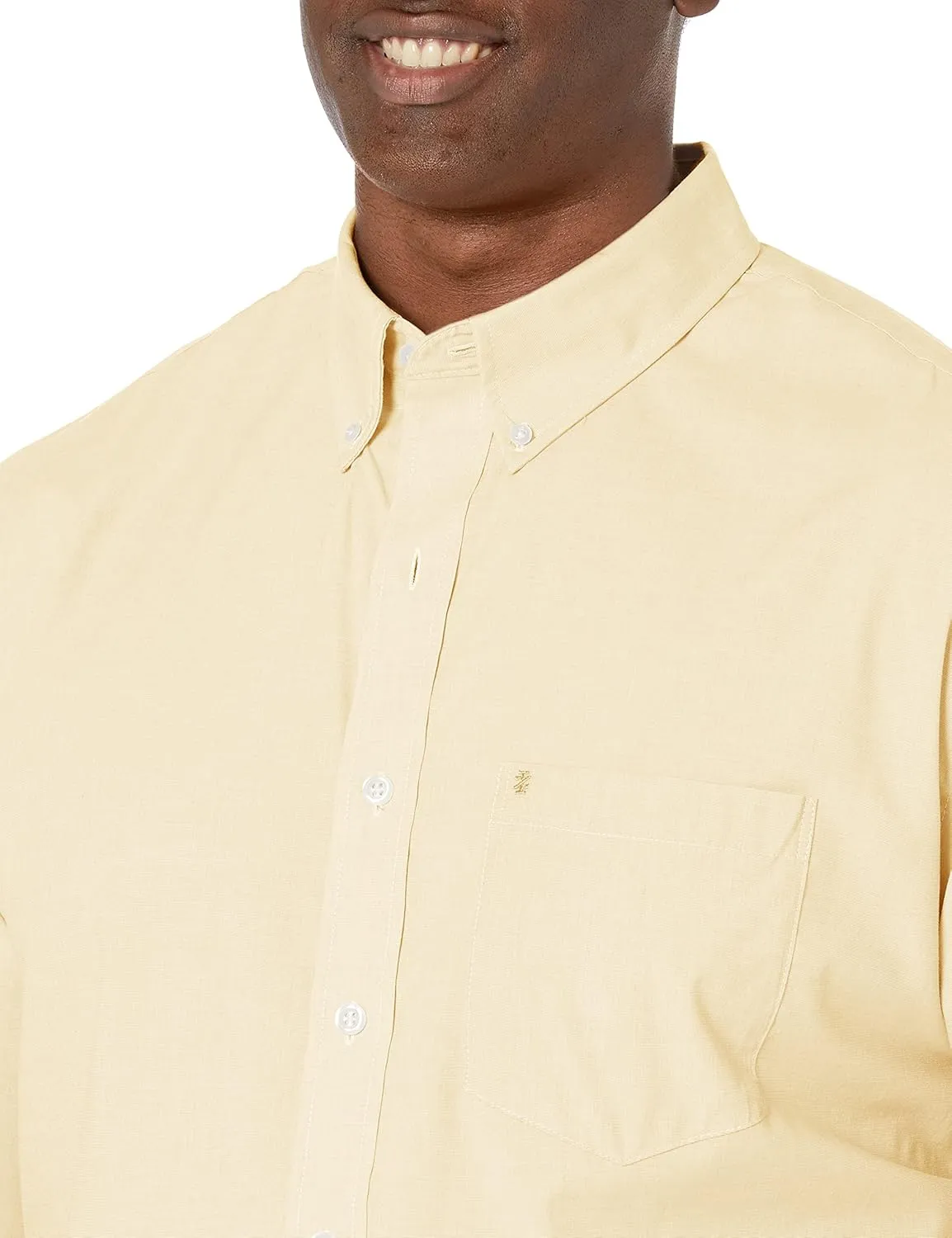 IZOD Men's Big and Tall Button Down Long Sleeve Stretch Performance Solid Shirt