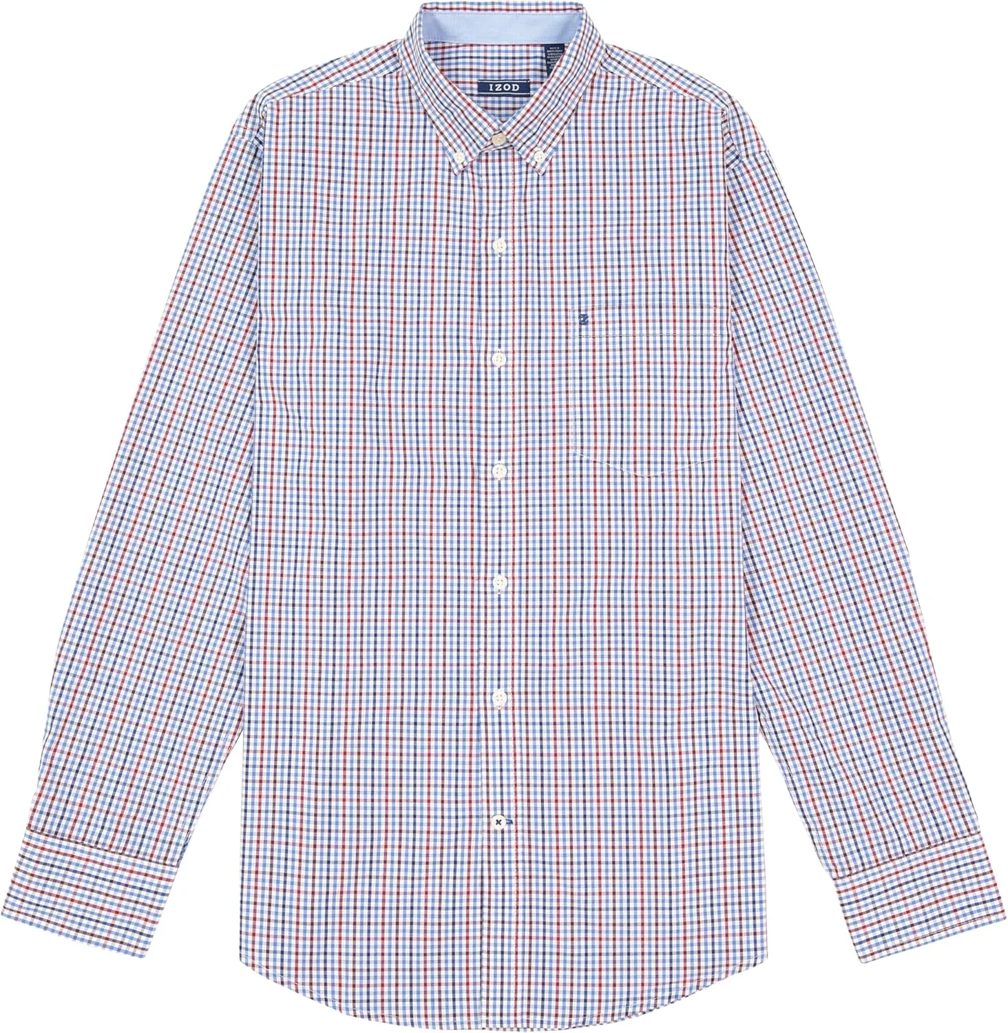 IZOD Men's Big and Tall Performance Comfort Long Sleeve Plaid Button Down