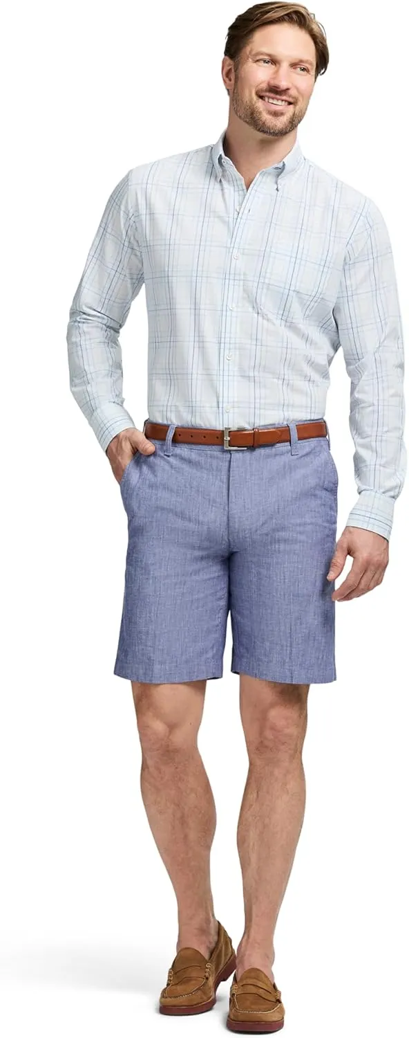 IZOD Men's Performance Comfort Long Sleeve Plaid Button Down