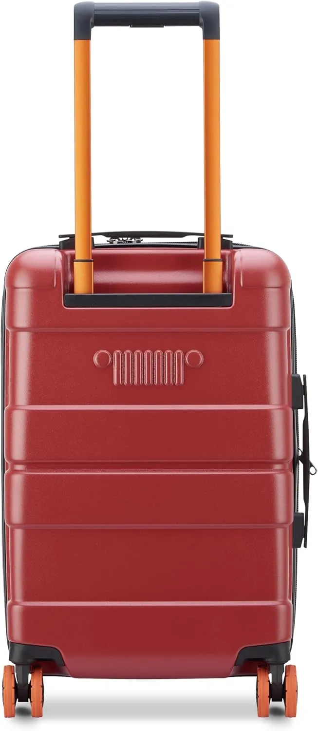 Jeep JH002B Hardside Expandable Luggage with Spinner Wheels, Chilli Pepper, Carry-On 19 Inch