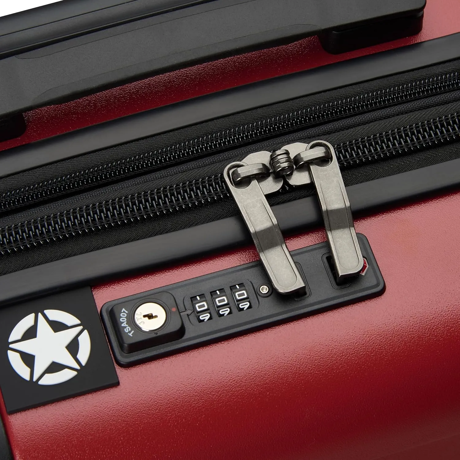 Jeep JH002B Hardside Expandable Luggage with Spinner Wheels, Chilli Pepper, Carry-On 19 Inch