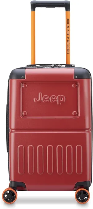 Jeep JH002B Hardside Expandable Luggage with Spinner Wheels, Chilli Pepper, Carry-On 19 Inch