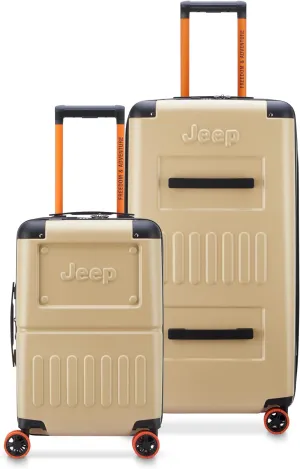 Jeep JH002B Hardside Expandable Luggage with Spinner Wheels, Warm Sand, 2 Piece Set 19/29 Inch