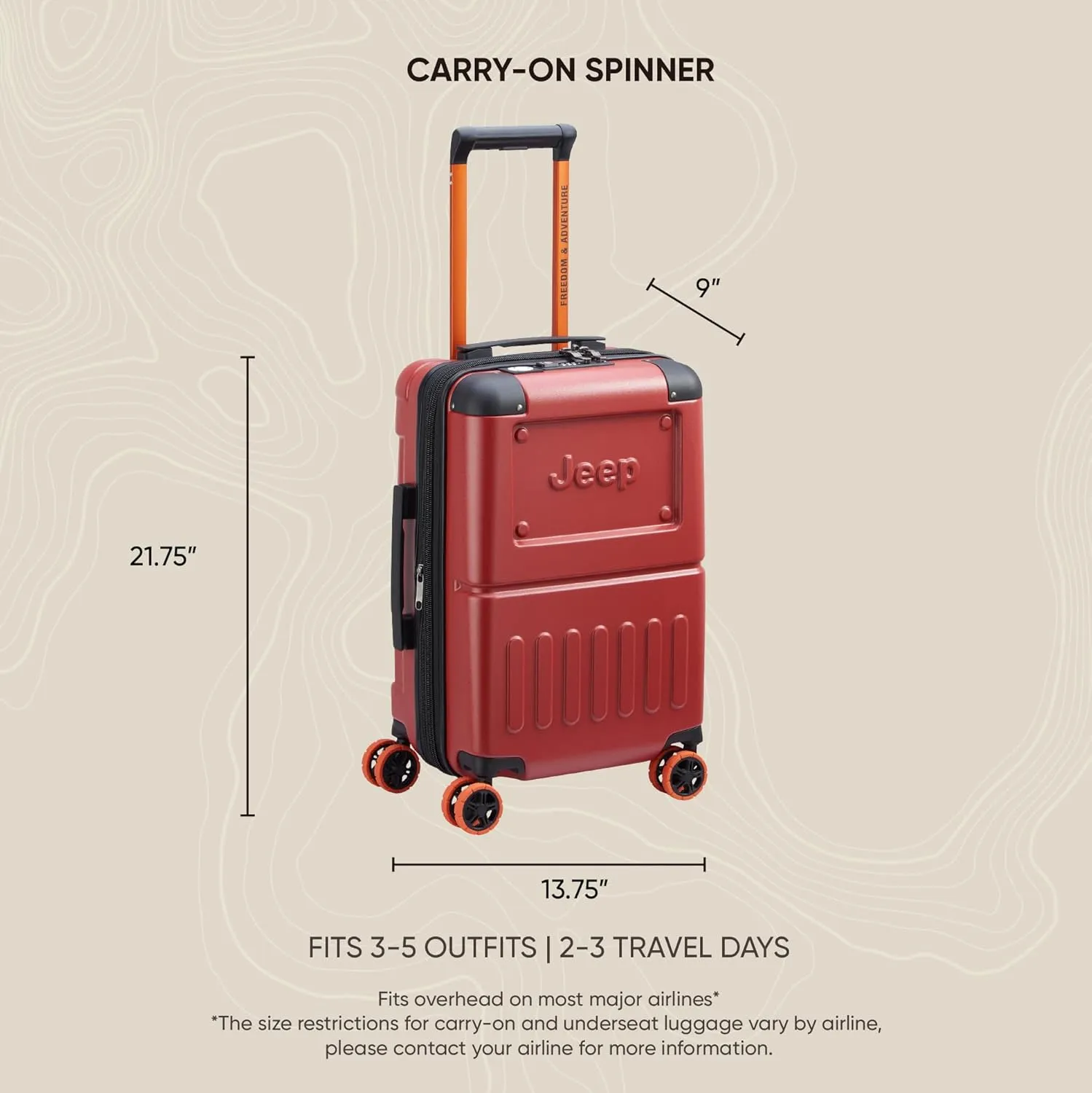 Jeep JH002B Hardside Expandable Luggage with Spinner Wheels