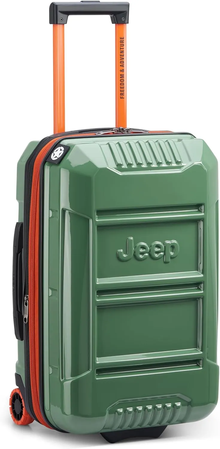 Jeep JH003B Hardside Expandable Luggage with Two Wheels, Elm Green, 2 Piece Set 21/30 Inch