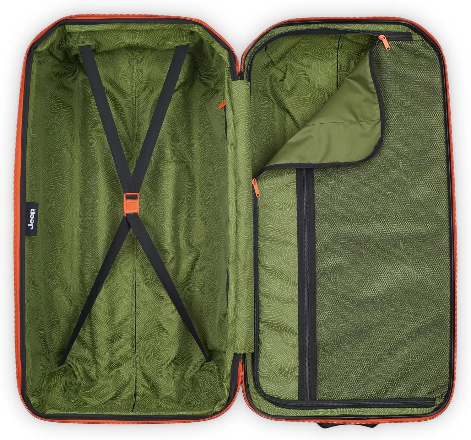 Jeep JH003B Hardside Expandable Luggage with Two Wheels, Elm Green, 2 Piece Set 21/30 Inch
