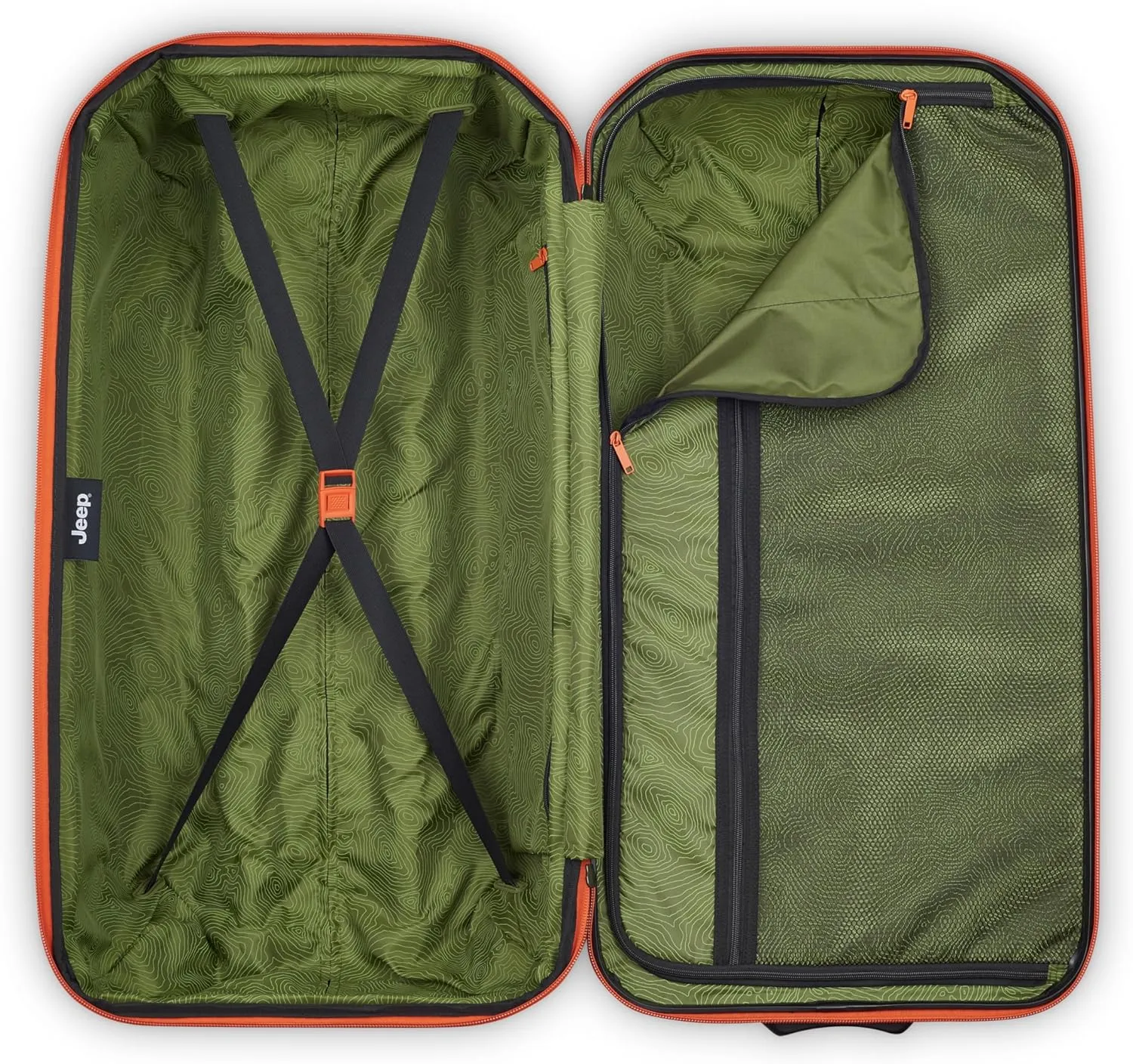 Jeep JH003B Hardside Expandable Luggage with Two Wheels, Tomato, 2 Piece Set 21/30 Inch