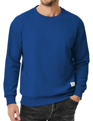 JMIERR Men's Crewneck Sweatshirt Casual Long Sleeve Geometric Texture Sweatshirts Fashion Pullover Shirts