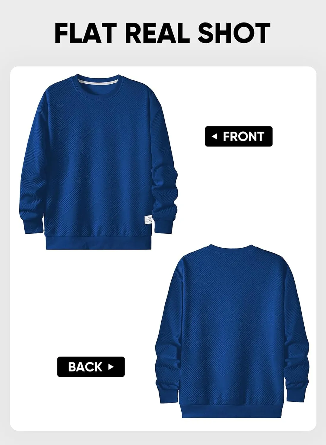 JMIERR Men's Crewneck Sweatshirt Casual Long Sleeve Geometric Texture Sweatshirts Fashion Pullover Shirts