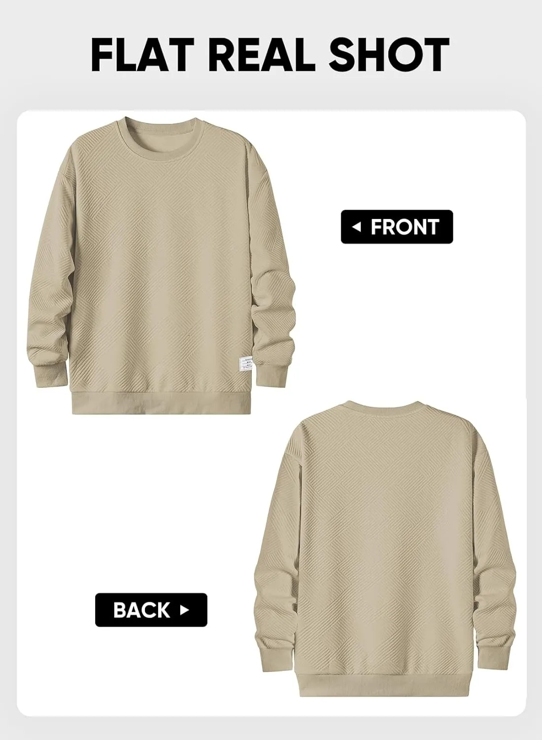 JMIERR Men's Crewneck Sweatshirt Casual Long Sleeve Geometric Texture Sweatshirts Fashion Pullover Shirts