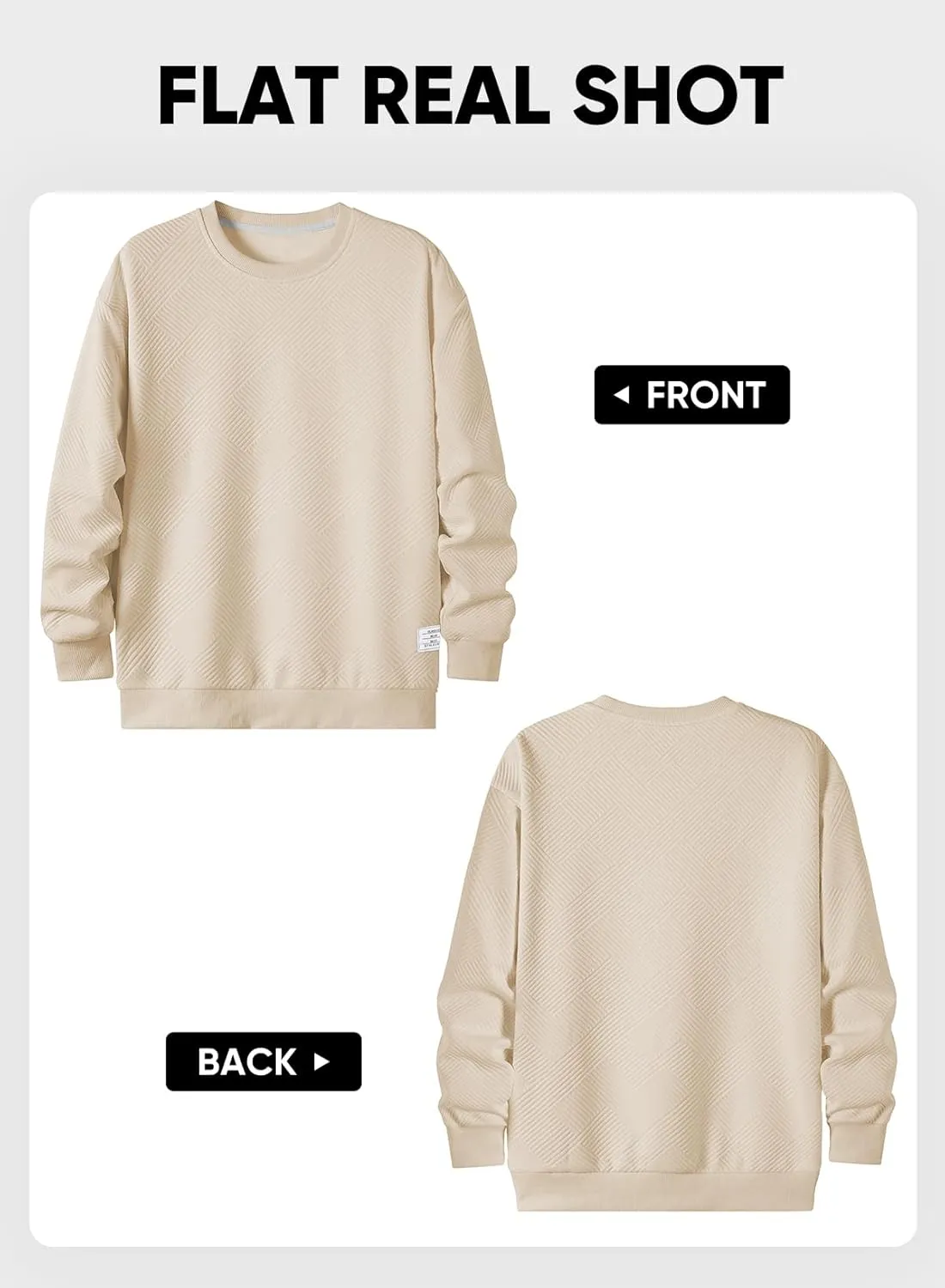 JMIERR Men's Crewneck Sweatshirt Casual Long Sleeve Geometric Texture Sweatshirts Fashion Pullover Shirts