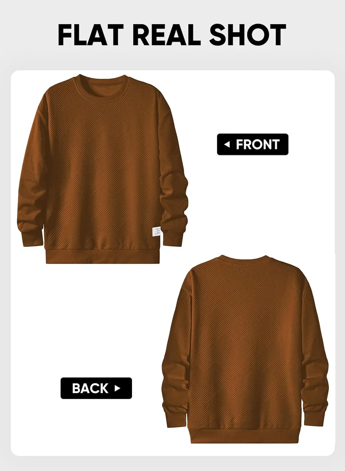 JMIERR Men's Crewneck Sweatshirt Casual Long Sleeve Geometric Texture Sweatshirts Fashion Pullover Shirts