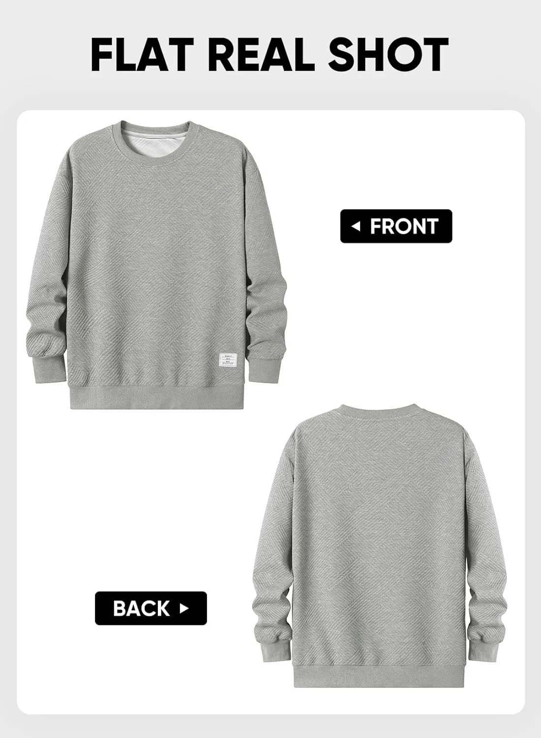 JMIERR Men's Crewneck Sweatshirt Casual Long Sleeve Geometric Texture Sweatshirts Fashion Pullover Shirts