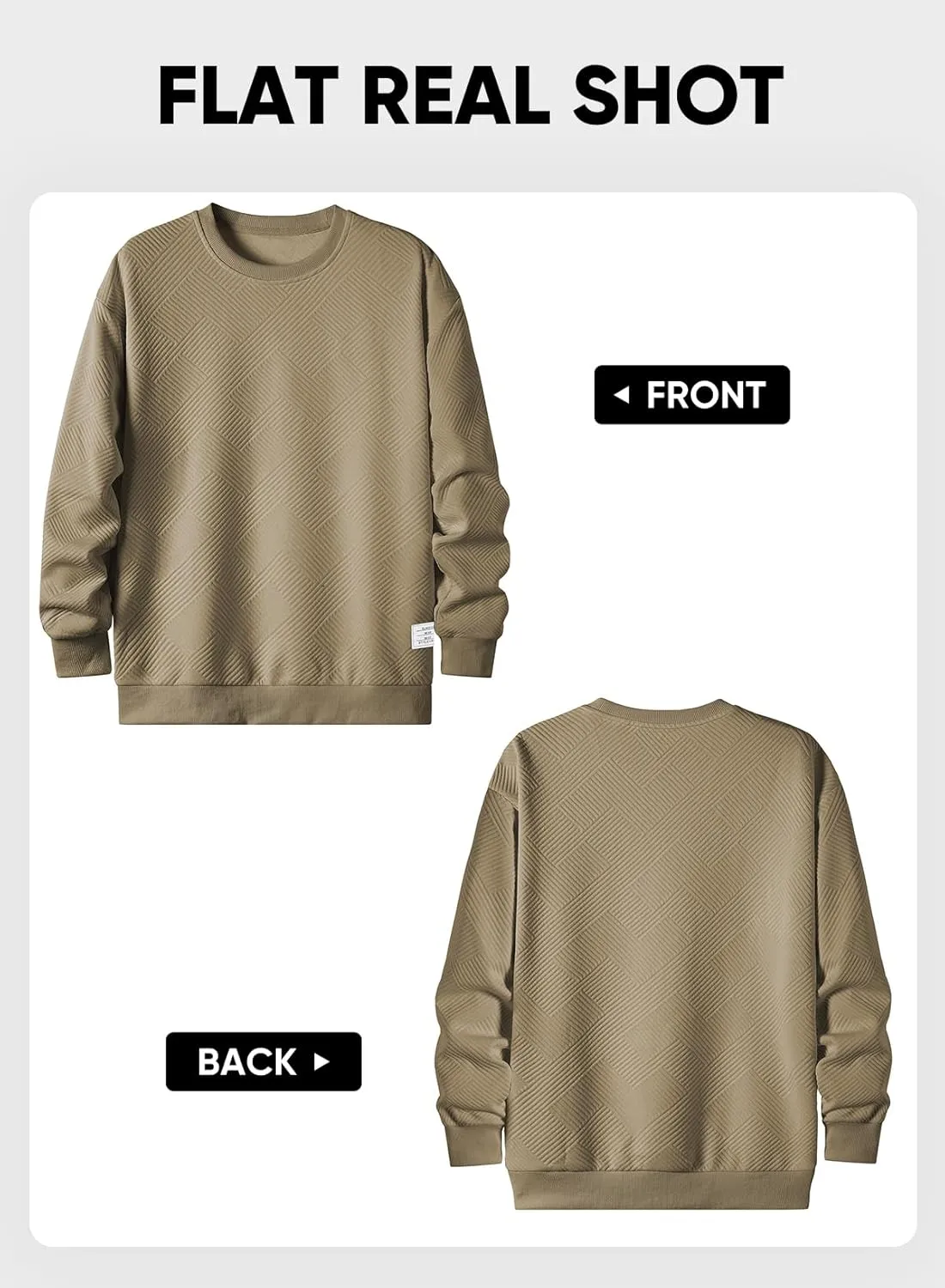 JMIERR Men's Crewneck Sweatshirt Casual Long Sleeve Geometric Texture Sweatshirts Fashion Pullover Shirts
