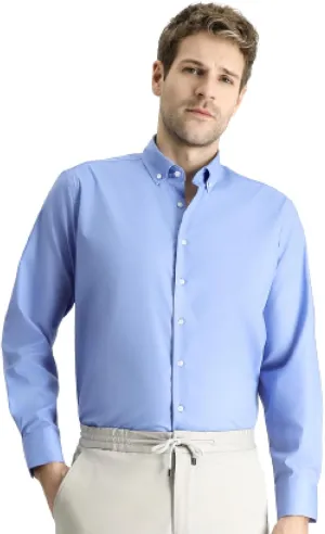 KIGILI - Men's Oxford & Non-Iron Dress Shirts- Slim Fit Long Sleeve Buttoned-Collar Solid Turkish Cotton