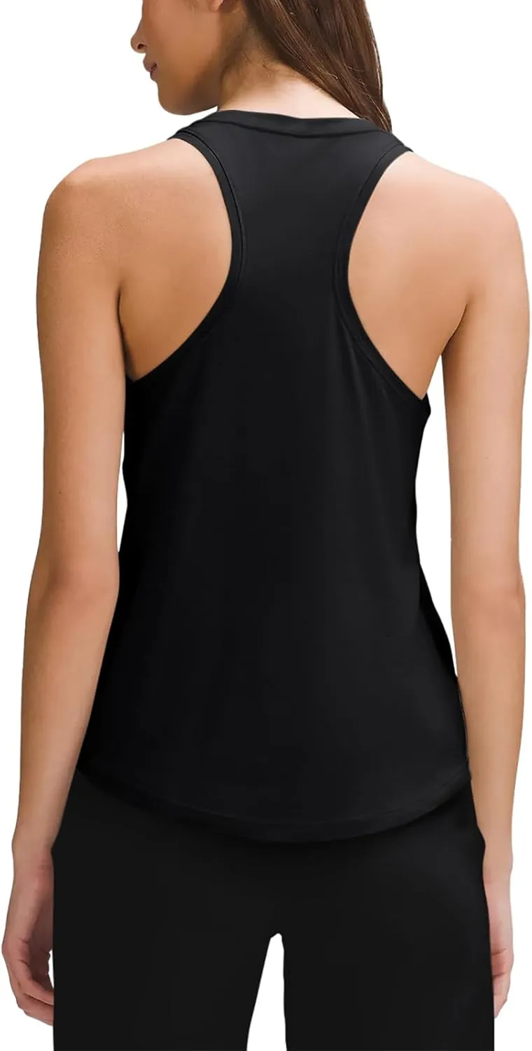 LASLULU Womens Cotton Racerback Workout Tank Tops Loose Fit Scoop Neck Sleeveless Athletic Gym Shirts
