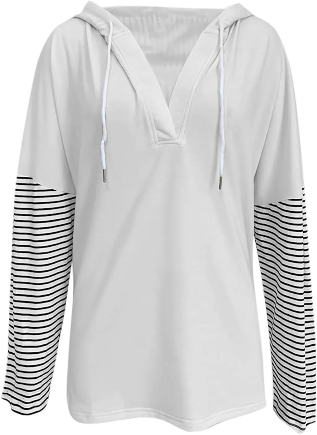 Lightweight Hoodie Sweatshirts For Women 2024 Casual Long Sleeve v Neck Pullover Tops Color Block Oversized Sweatshirt