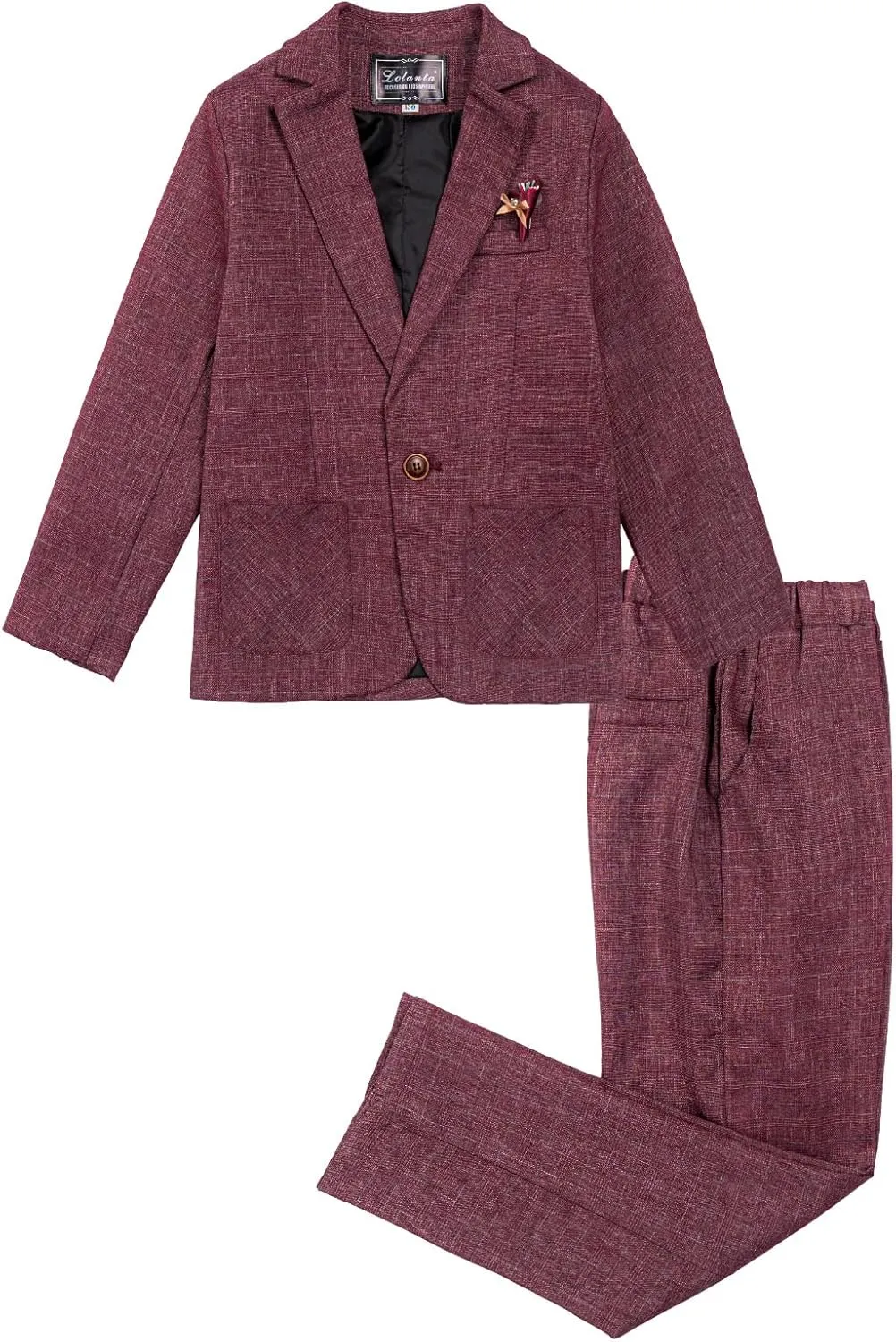 LOLANTA Kids Boys Plaid Suit Fashion Blazer Pants Set 2 Piece Formal Wear Outfit for Wedding