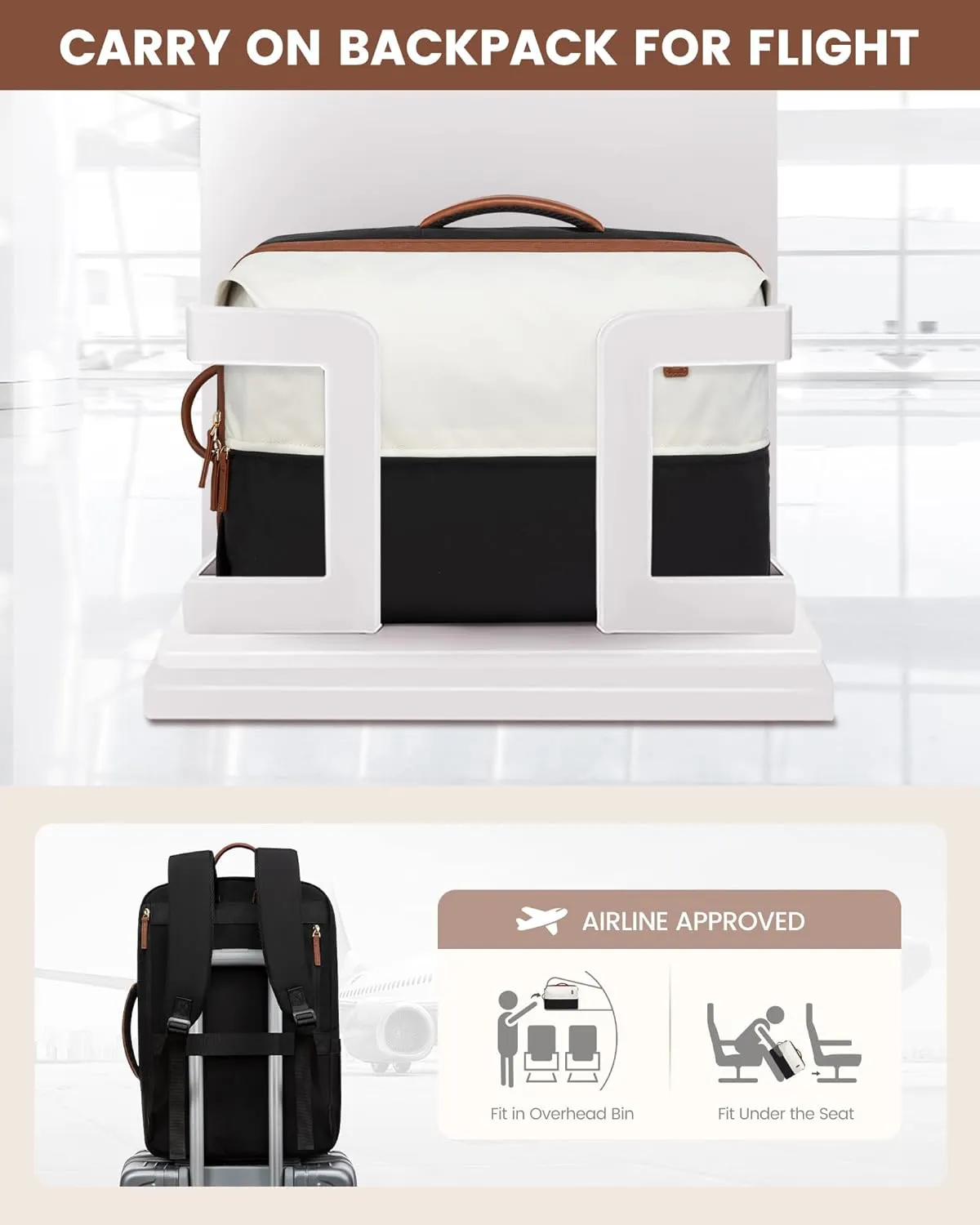 LOVEVOOK Travel Backpack for Women, Extra Large Carry On Bags for Airplanes, Waterproof Personal Item Travel Bag Flight Approved, Weekender Backpacks for Daily Work