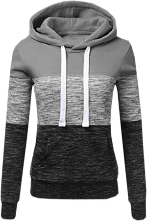LRMQS Womens Hoodies Color Block Drawstring Hoodie Pullover Casual Winter Fall Fashion 2024 Loose Fit Sweatshirt Clothes