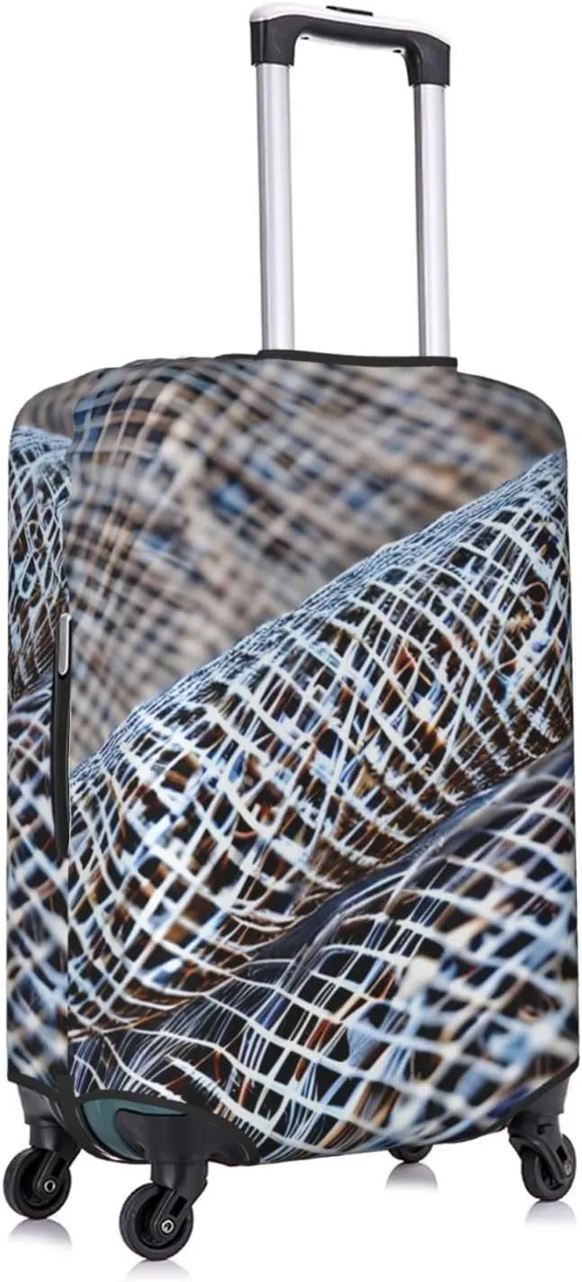 Luggage Cover,Fashion Suitcase Protector Fits 18-32 Inch Luggage,Washable Suitcase Covers,Coastal Fishing Net Shell Print