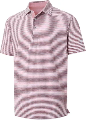 M MAELREG Golf Polo Shirts for Men Short Sleeve Dry Fit Striped Performance Moisture Wicking Collared Casual Mens Golf Shirt