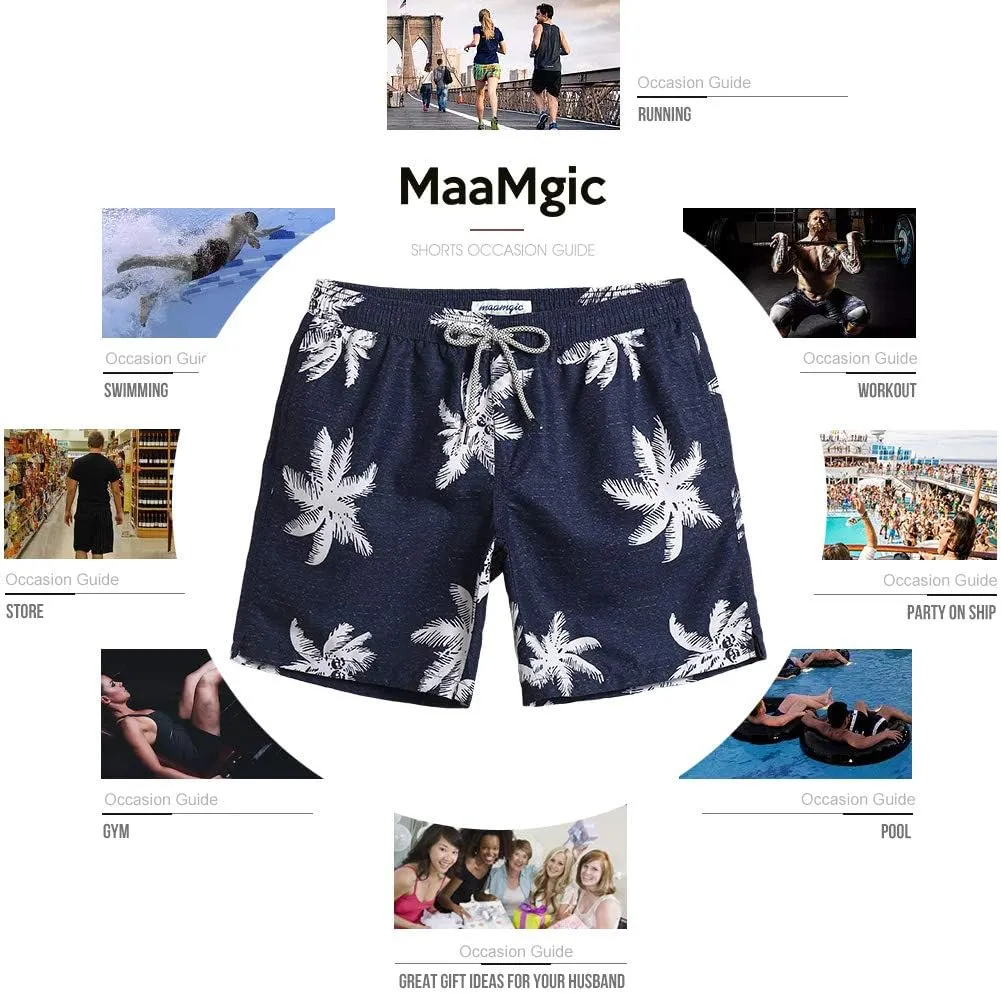 maamgic Mens Swim Trunks Quick Dry Swim Shorts with Mesh Lining Funny Swimwear Bathing Suits 7inch