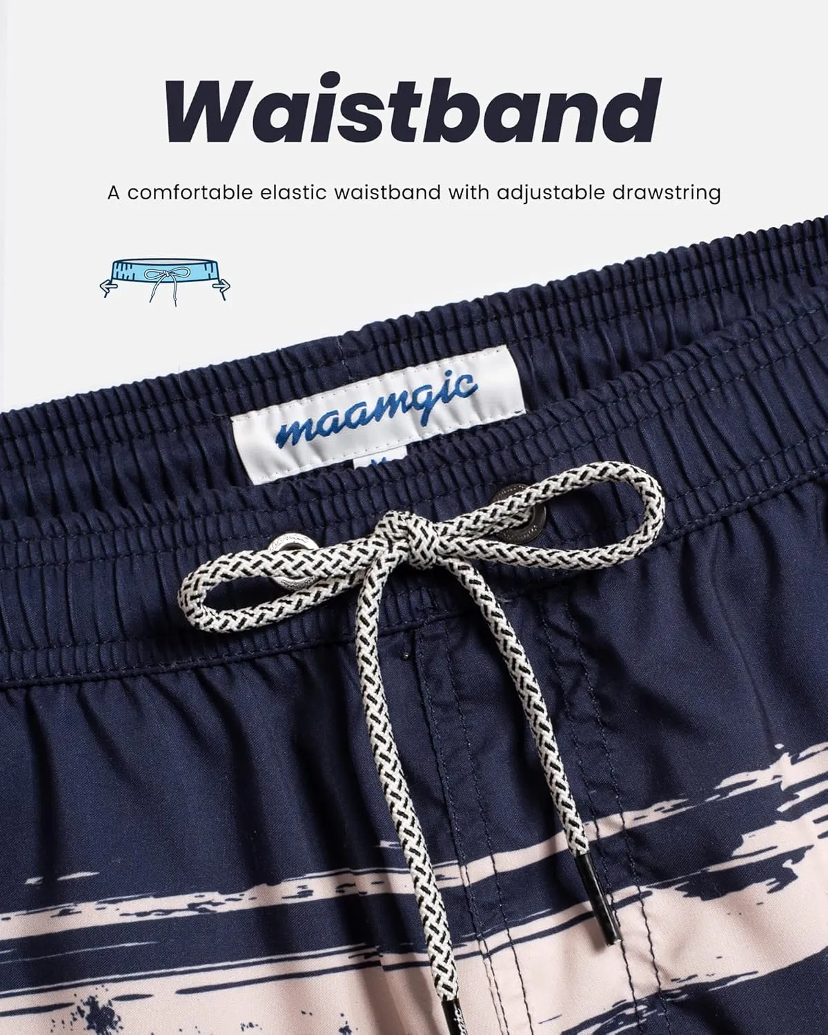 maamgic Mens Swim Trunks Quick Dry Swim Shorts with Mesh Lining Funny Swimwear Bathing Suits 7inch