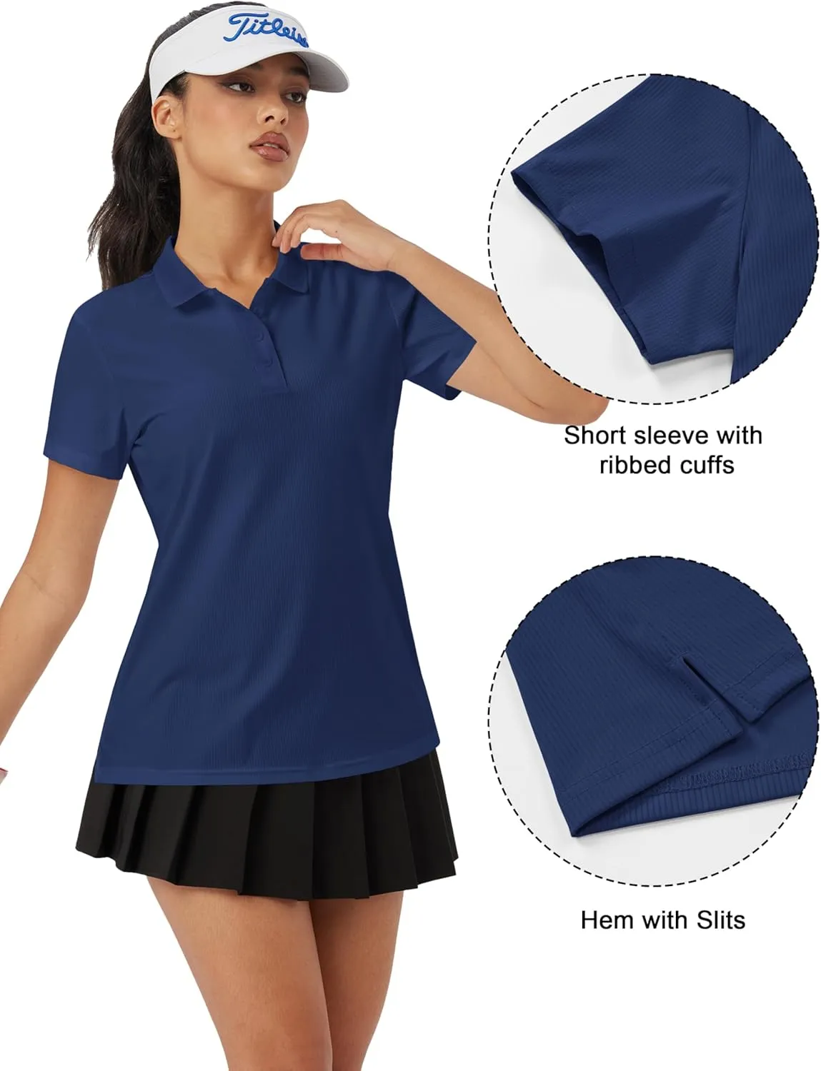 MAGCOMSEN Women's Golf Polo Shirts Short Sleeve Collared Quick-Dry Moisture Wicking T-Shirt Workout Athletic Tennis Tops